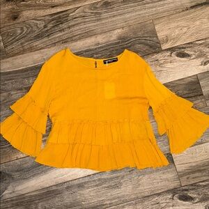 Yellow Ruffled Women's Top